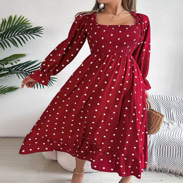 Elegant Polka Dot Dress