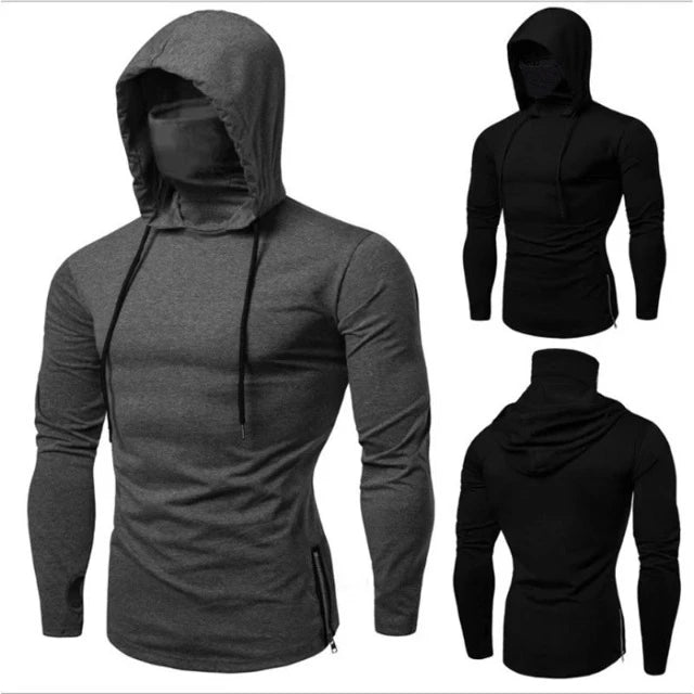 Thin Long Sleeve Hoodie with Mask