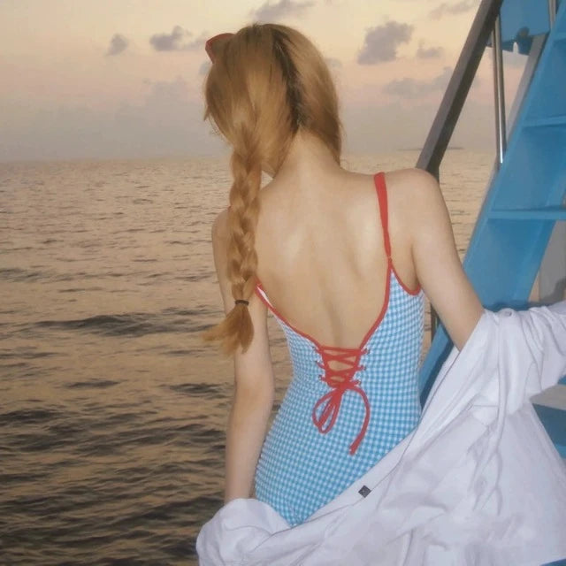 Womens Backless One-Piece Swimsuit