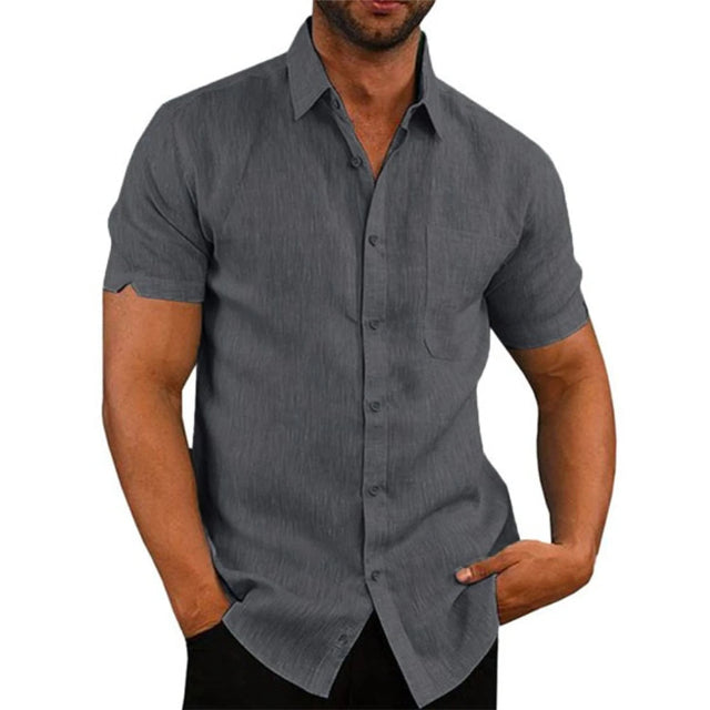 Short-Sleeved Collared Shirt