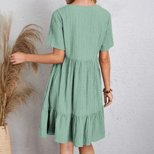 Summer Short Sleeve Mini Dress