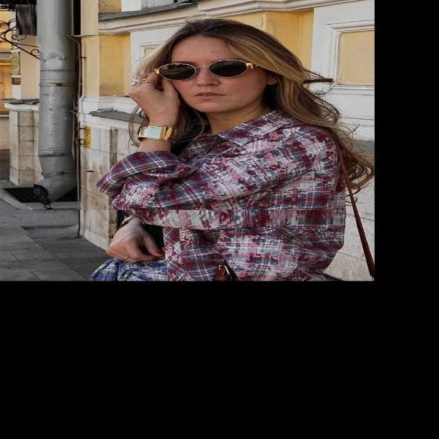 Unisex Blue Plaid Long Sleeve Shirt