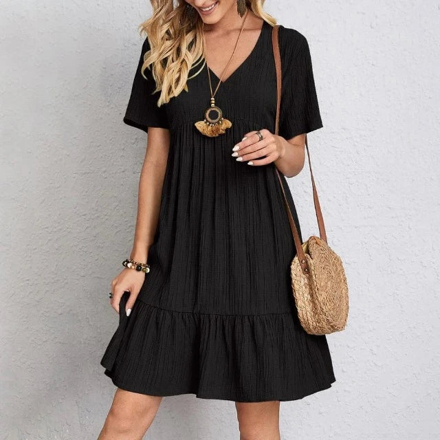 Summer Short Sleeve Mini Dress