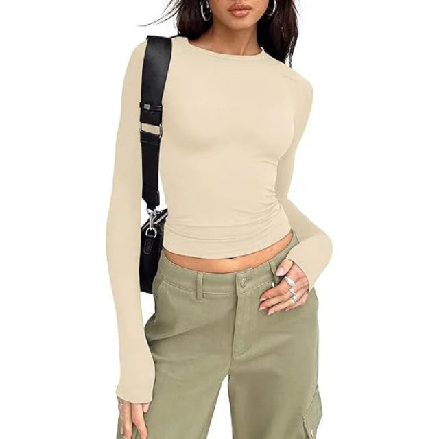 Long Sleeve Crew Neck Solid Slim Fit