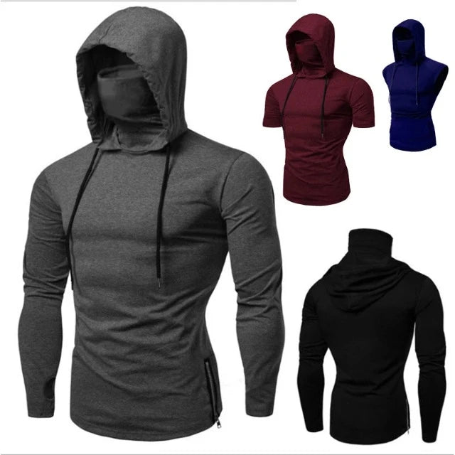 Thin Long Sleeve Hoodie with Mask
