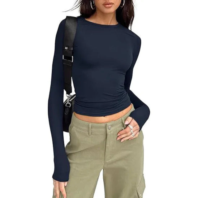 Long Sleeve Crew Neck Solid Slim Fit