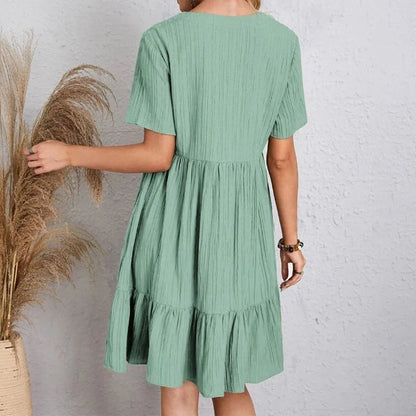 Summer Short Sleeve Mini Dress