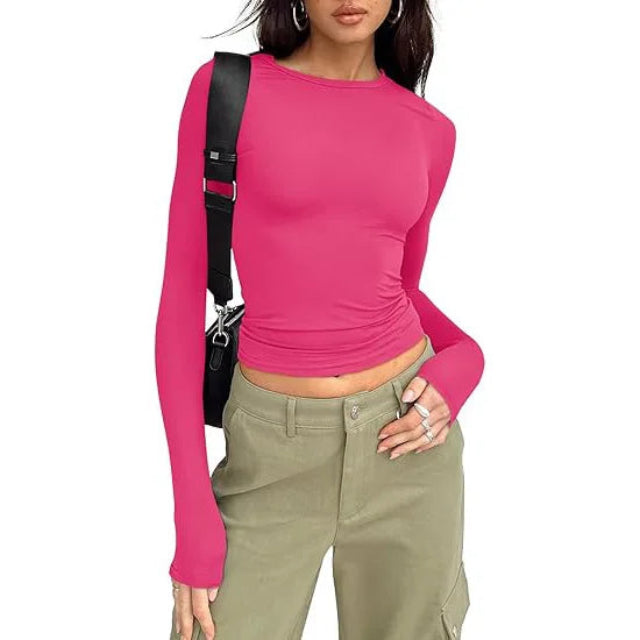 Long Sleeve Crew Neck Solid Slim Fit