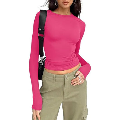 Long Sleeve Crew Neck Solid Slim Fit
