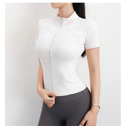 Casual Slim Full Zipper Yoga Top