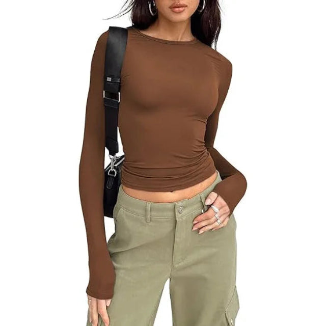 Long Sleeve Crew Neck Solid Slim Fit
