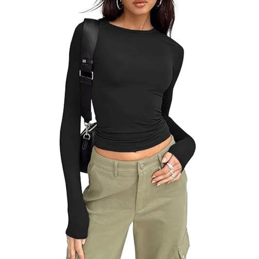 Long Sleeve Crew Neck Solid Slim Fit
