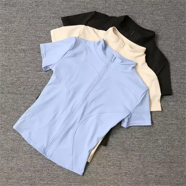 Casual Slim Full Zipper Yoga Top