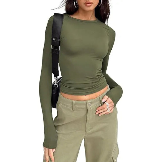 Long Sleeve Crew Neck Solid Slim Fit