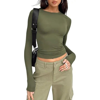 Long Sleeve Crew Neck Solid Slim Fit