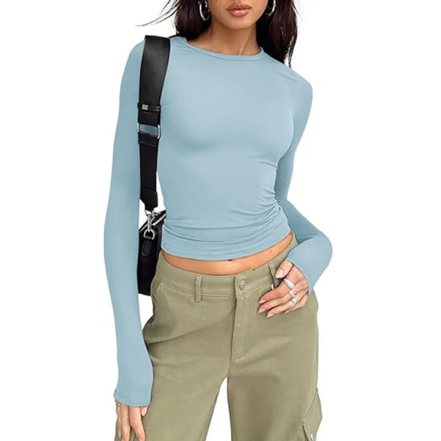 Long Sleeve Crew Neck Solid Slim Fit