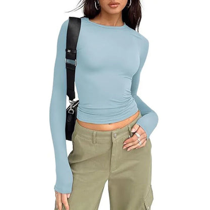 Long Sleeve Crew Neck Solid Slim Fit