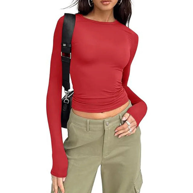 Long Sleeve Crew Neck Solid Slim Fit