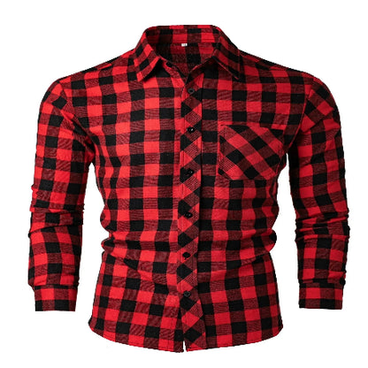 Red and black plaid shirt on a white background