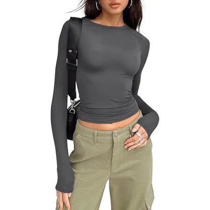 Long Sleeve Crew Neck Solid Slim Fit