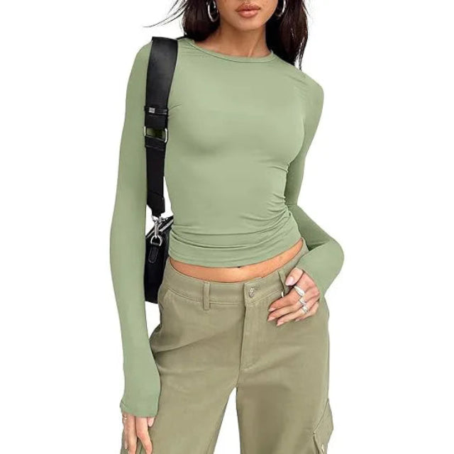 Long Sleeve Crew Neck Solid Slim Fit