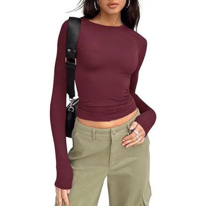 Long Sleeve Crew Neck Solid Slim Fit