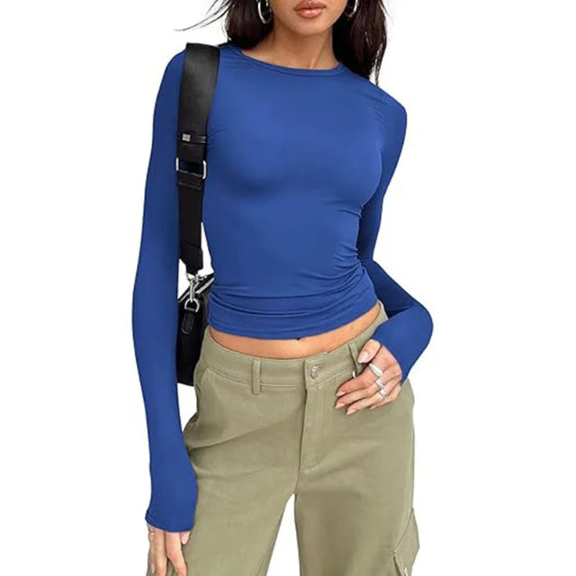 Long Sleeve Crew Neck Solid Slim Fit