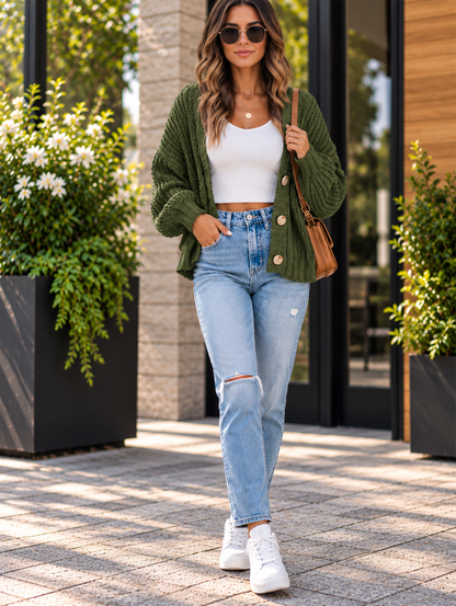 Women's Open Knit Cardigan Sweater